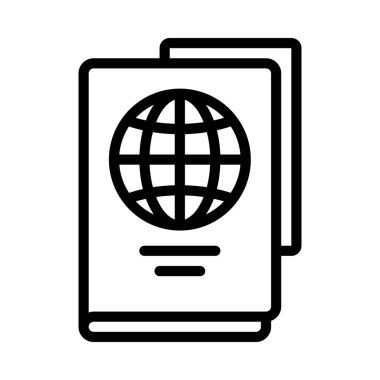 Pasaport web simgesi vektör illüstrasyonu
