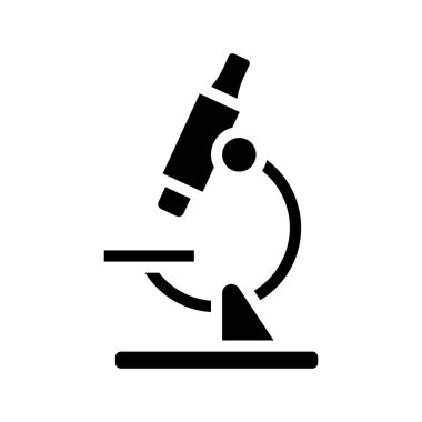 Laboratuar mikroskobu ikonu. Web için basit bir mikroskop vektör simgesi çizimi