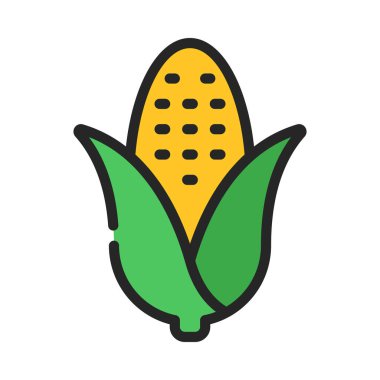 Mısır koçanı web simgesi vektör illüstrasyonu