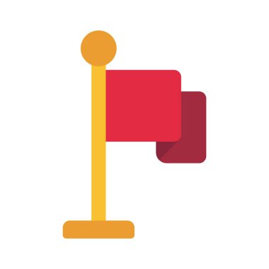 Flag Pole web simgesi vektör illüstrasyonu