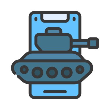 War Tank Game web simgesi vektör illüstrasyonu
