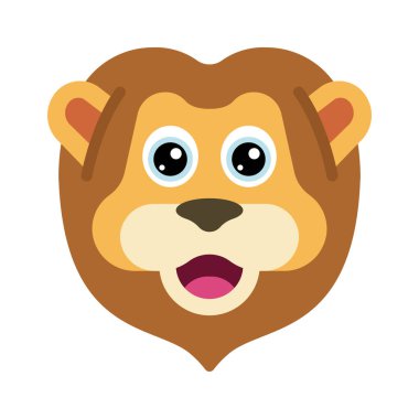 vektör renk aslan çizgi film illüstrasyonu