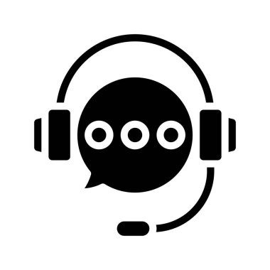 Müşteri desteği sohbet simgesi, vektör illüstrasyonu 