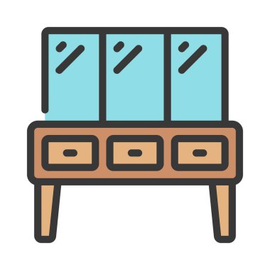 Ayna Masası web simgesi vektör çizimi