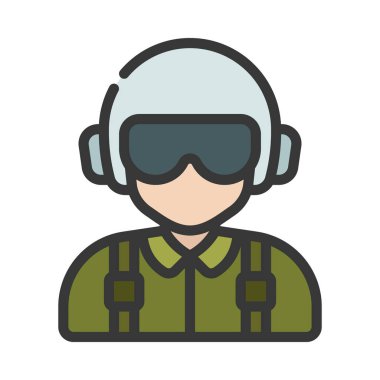 Pilot web simgesi vektör illüstrasyonu