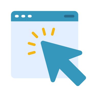 Web Sitesi Web simgesi vektör illüstrasyonuna tıklıyor