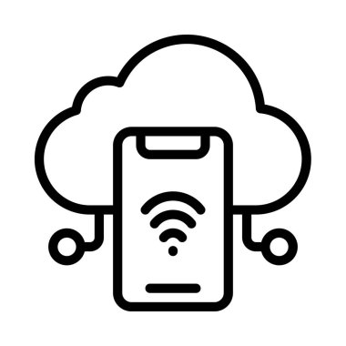 Mobil Cloud Tech web simgesi vektör illüstrasyonu