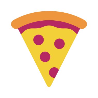 Pizza slice simgesinin beyaz arka plan üzerinde