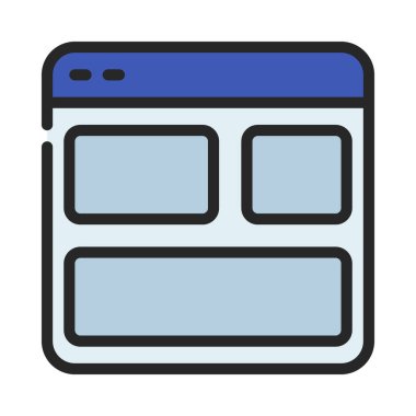 Web Sitesi Düzeni web simgesi vektör illüstrasyonu