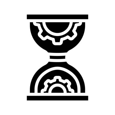 Kum Saati Zamanlayıcısı web simgesi, vektör illüstrasyonu.              