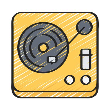 Boomers Plak Çalıyor Web simgesi vektör illüstrasyonu