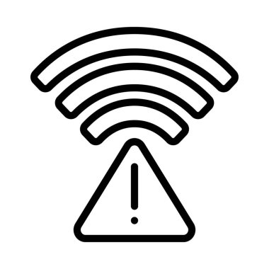 Wifi Uyarı Ağ ikonu vektör illüstrasyonu