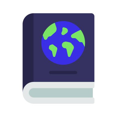 Dünya Kitabı web simgesi vektör illüstrasyonu