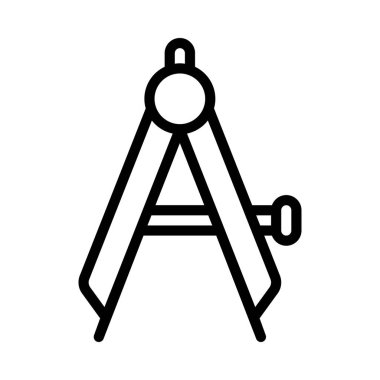 Matematik Pusula simgesi, düz tasarım, vektör illüstrasyonu