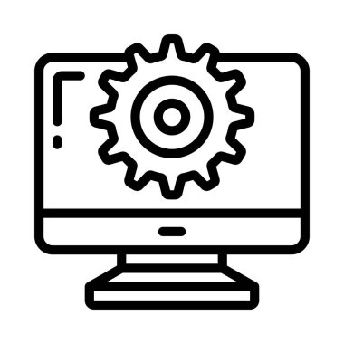 Bilgisayar simgesini, vektör illüstrasyonunu yapılandır 