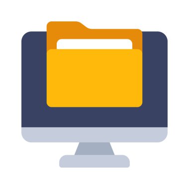 bilgisayar klasör simgesini, vektör çizim 