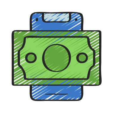 Mobil Cash web simgesi vektör çizimi