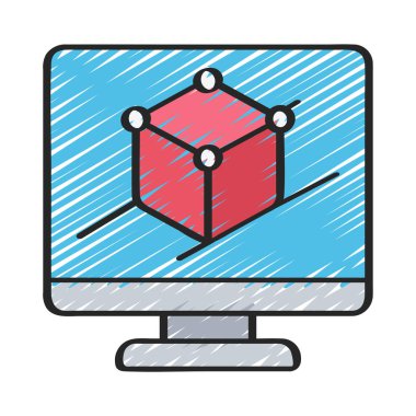 Üç boyutlu web tasarımı vektör illüstrasyonuName