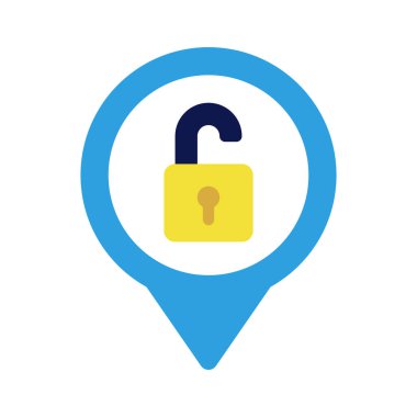 Güvenli konum pin vektör illüstrasyonu 
