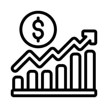 İş büyümesi çizelgesi ana hatları vektörü. İş büyümesi. veri analizi