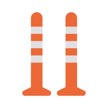 Yuvarlak Uyarı Kutupları Web ikon vektör çizimi