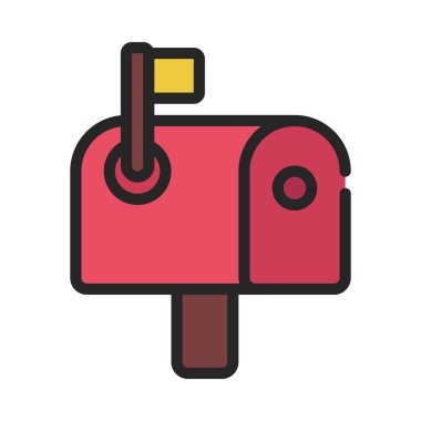 Kapatılmış Posta Kutusu Web simgesi vektör illüstrasyonu