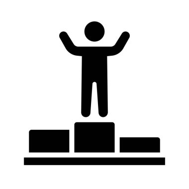 Kazanan Podyum Web simgesi vektör illüstrasyonunda