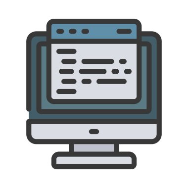 Web kodlama simgesi, vektör illüstrasyonu programlama     