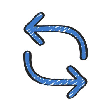 Okları Yenile simgesi beyaz arkaplanda izole edildi. vektör.