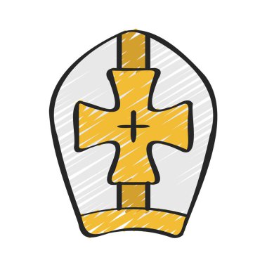 Pope Hat web simgesi vektör illüstrasyonu