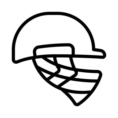Cricket Helmet web simgesi vektör illüstrasyonu