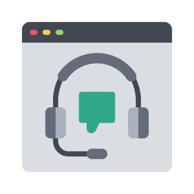 Çevrimiçi Destek Web simgesi vektör çizimi