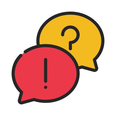 Soru ve Yanıt Web simgesi vektör illüstrasyonu