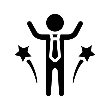 İş Adamı Kutlama Web simgesi vektör illüstrasyonu