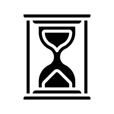 Beyaz arkaplanda kum zamanlayıcısı simgesi