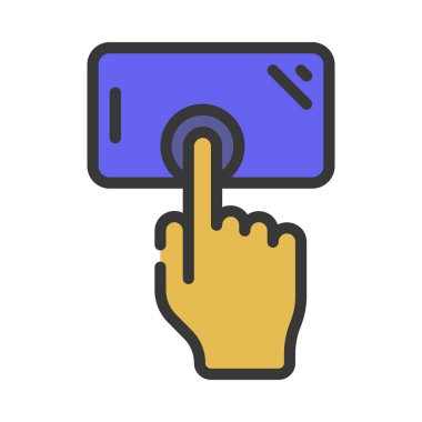 Telefon web sitesi ikon vektör illüstrasyonuna basın