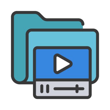 Video Dizini simgesi, vektör illüstrasyonu 