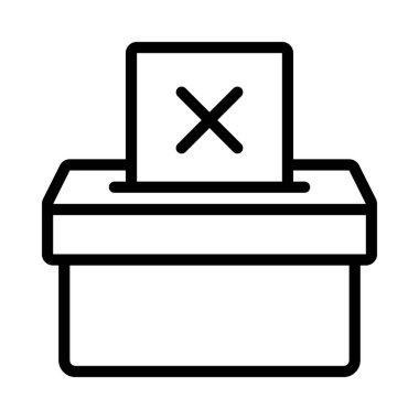 Oy Kutusu Çapraz Web simgesi vektör illüstrasyonu