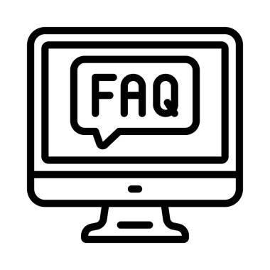 SSS İleti Bilgisayar simgesi, vektör illüstrasyonu 