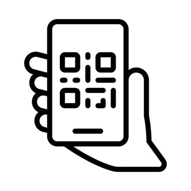 QR Kod El ağ vektör çizimi