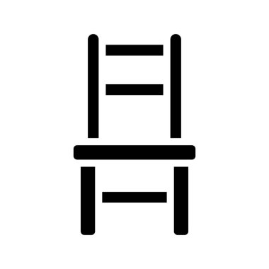 Yemek ahşap sandalye simgesi, vektör illüstrasyonu