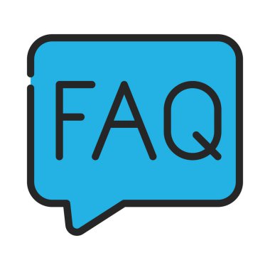 SSS ileti simgesi, vektör illüstrasyonu  