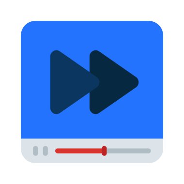 Beyaz arkaplanda izole edilmiş web tasarımı için hızlı ileri vektör simgesi