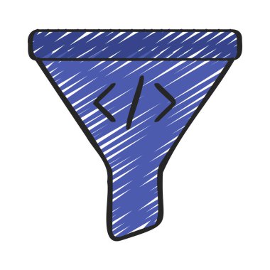 Kod Filtresi Web simgesi, vektör illüstrasyonu                          