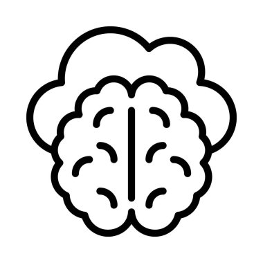 Beyin simgesi, vektör illüstrasyonu basit tasarım