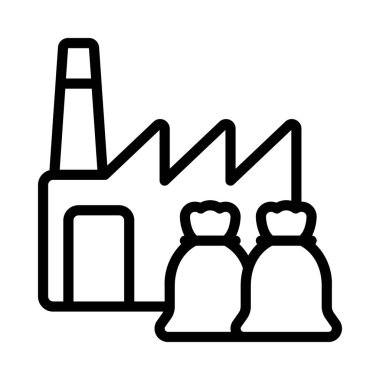 Çöp Fabrikası Web simgesi vektör illüstrasyonu