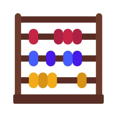 Beyaz arkaplanda vektör illüstrasyonu, Abaküs simgesi