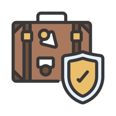 Seyahat Sigortası web simgesi vektör çizimi