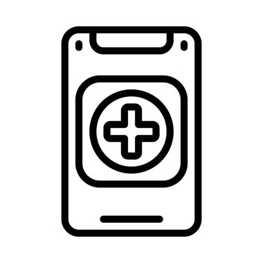 Mobil Sağlık Uygulaması Web simgesi vektör illüstrasyonu