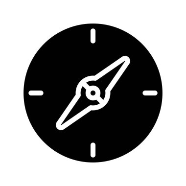 Beyaz arka plan üzerinde pusula simgesini vektör çizim